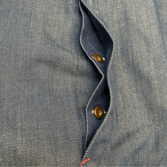 Blue Denim BIB OVERALLS Montgomery Ward VINTAGE 70 S USA Made Men's Size 50 X 30 - Picture 7 of 16